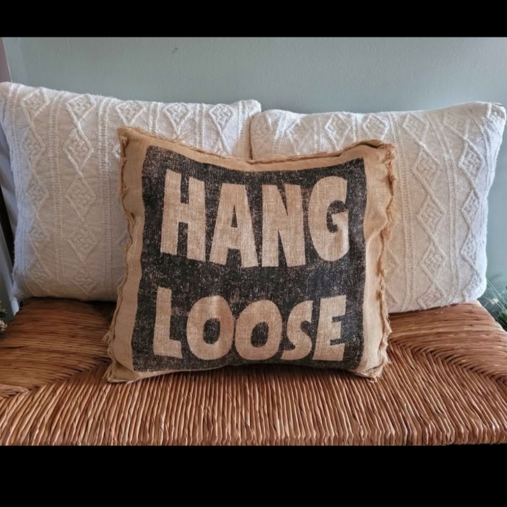 Hang Loose Burlap Pillow